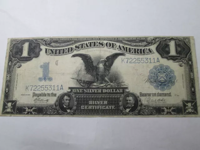 1899 Us $1 Silver Certificate Large Note- Black Eagle In Fine Condition