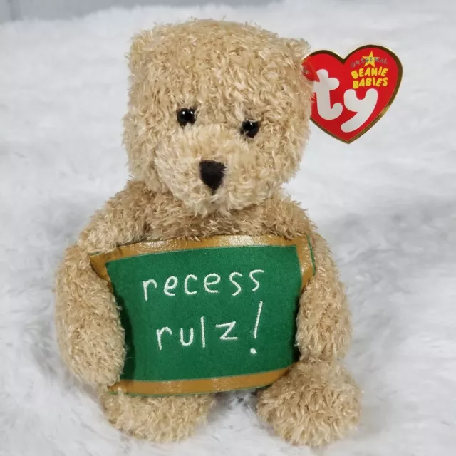 Recess Rulz Beanie Baby School Rocks Retired Bear Ty Plush Teacher Desk Gift