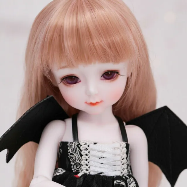 1/6 BJD Doll SD Cute Girl 26cm Mini Ball Jointed Doll + Eyes + Face Makeup Wig