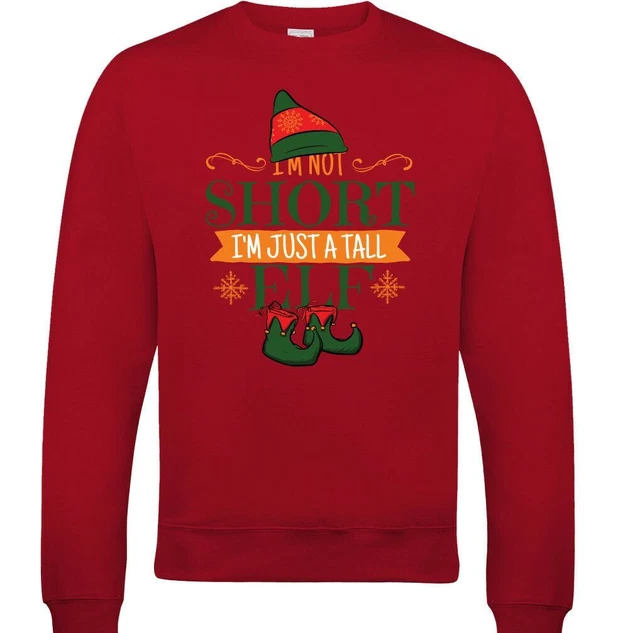 Felpa natalizia divertente da uomo I'm Not Short Elf brutto maglione segreto Natale 3