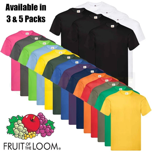 Fruit Of The Loom T-Shirt Girocollo Da Uomo Con Tasca (Confezione Da 4), Colori Assortiti., M