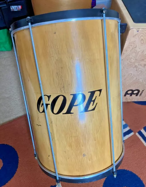 GOPE Brazil SURDO CORTADOR 14" x 52cm SAMBA Drum Wooden USED in Great Condition