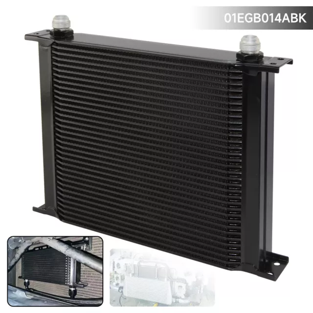 Aluminum Universal AN10 10-AN 34 Row Engine Transmissio Oil Cooler Black