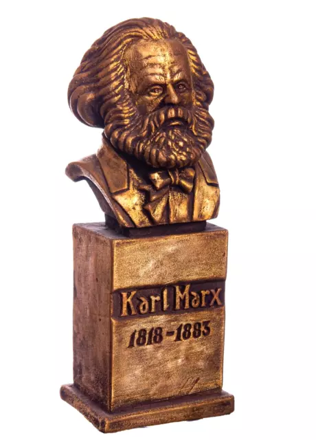 Karl Marx bronze statue 8" Soviet USSR communist leader figurine