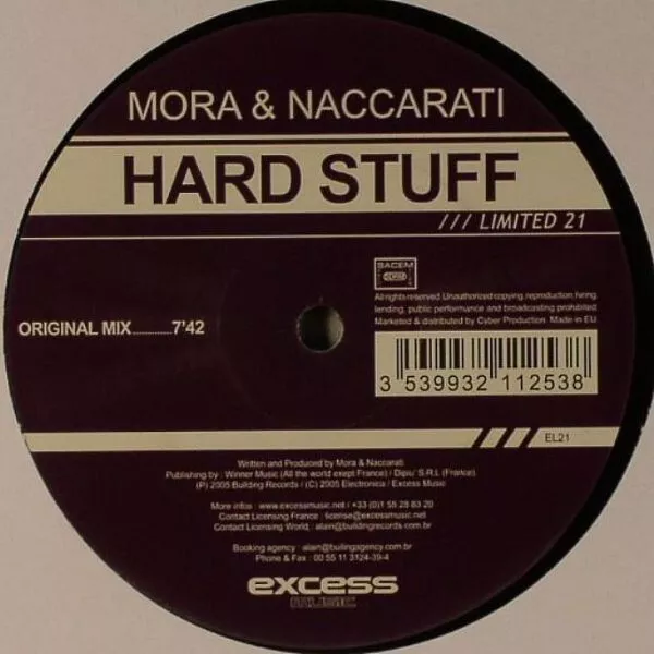 Mora & Naccarati – Hard Stuff :	Executive Limited 12" Vinyl HOUSE