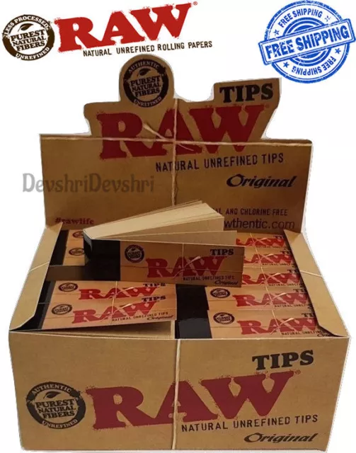 Genuine RAW Rolling Paper Roach Filter Tips Original / Roach Book Chlorine Free