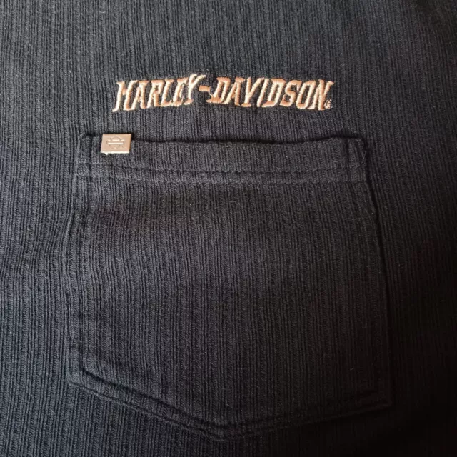 Vintage Barnett Harley Davidson T Shirt XL El Paso Texas Black Ribbed Motorcycle 3