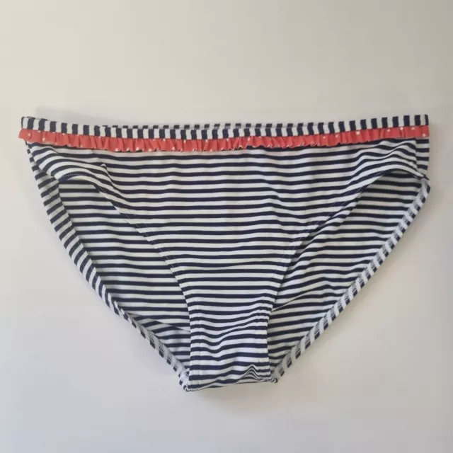 Boden Womens Navy and White Striped Bikini Bottoms - Size 12 UK