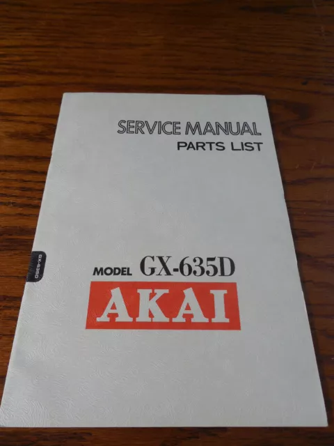 AKAI GX-635D Reel to Reel Service manual