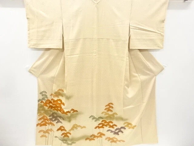 42994# Japanese Kimono / Vintage Iro-Tomesode / Embroidery / Pine