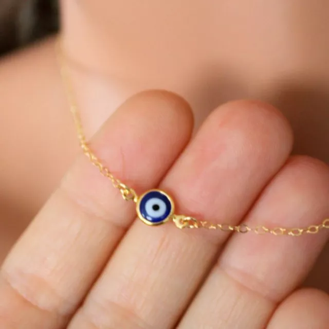 Lucky Evil Eye Blue Beads Devil's Choker Pendant Necklace Women Turkish Jewelry