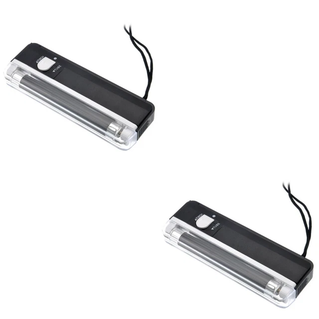 2pcs 2-in-1 Portable Handheld Currency Money Detector Torch Lamp