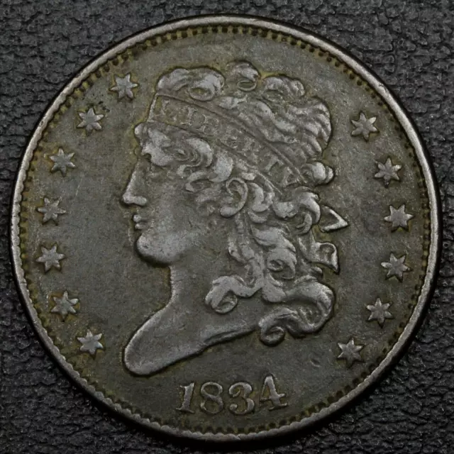 Nice!!  1834 Classic Head Copper Half Cent - EF Details