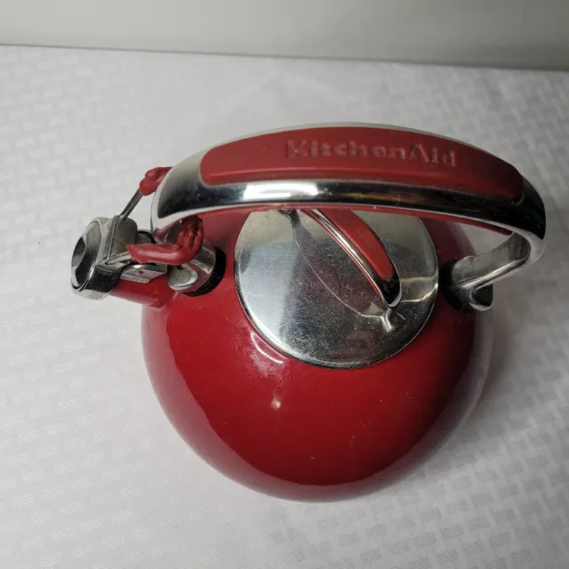 KitchenAid Teapot Kettle Whistling 2 Quart Red Enamel Cookware