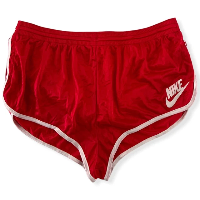 PANTALONCINI VINTAGE NIKE taglia L nylon anni 80 rossi bianchi