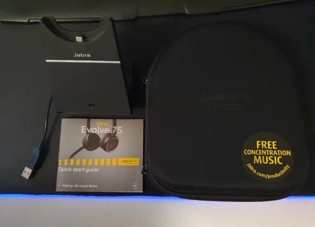 Jabra Evolve 75 UC Stereo Kabelloses Headset mit Ladestation (7599-838-199)