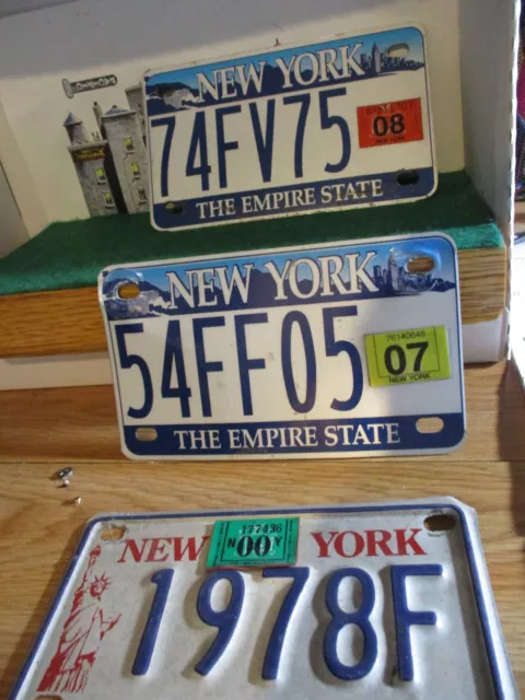 (3) VINTAGE New York State Motorcycle License Plates~VERY GOOD CONDITION!