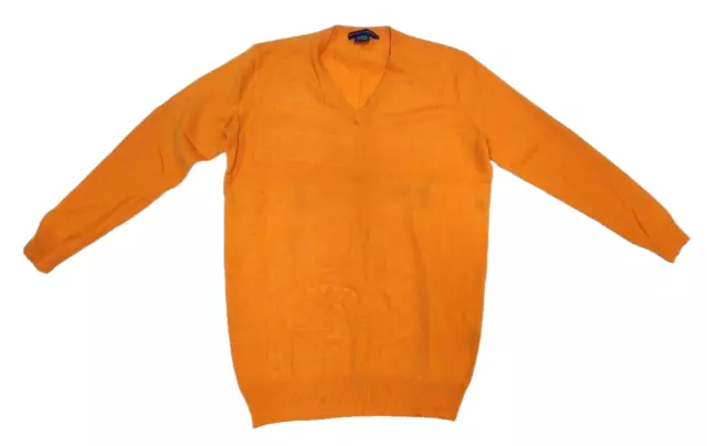 RALPH LAUREN MEN'S Orange Soft Italian Yarn Cashmere Sweater Size ...