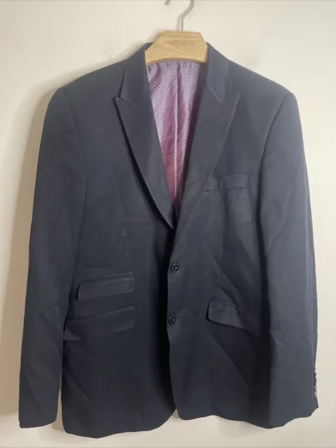 English Laundry Men's 100% Wool Navy Blue Blazer Sport Coat Size 42R