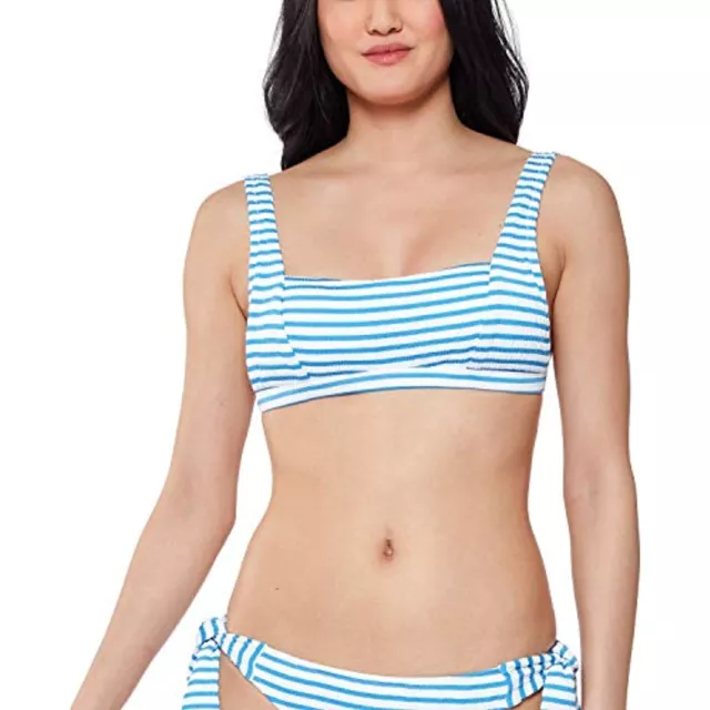 $58 Jessica Simpson Womens Standard Mix & Match Stripe Print Bikini TOP Medium