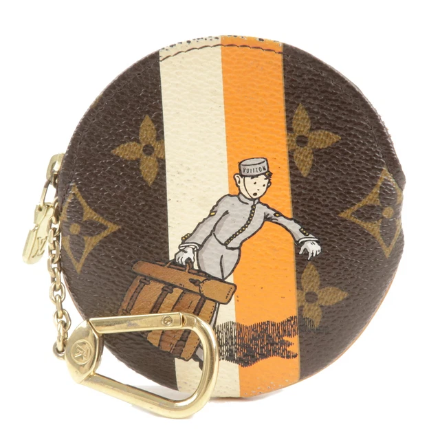 Auth Louis Vuitton Monogram Groom Porte Monnaie Round Coin Case M60037 Used