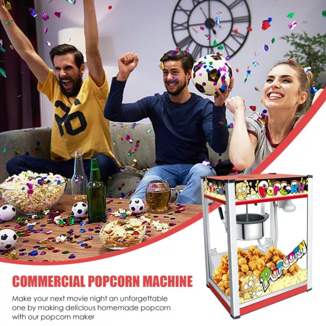 Popcorn Popper Machine 12 Oz Countertop Popcorn Maker 1440W 80 Cups Red 3