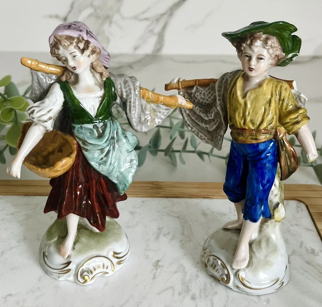 Couple De Figurines En Porcelaine De Sitzendorf 19 Eme