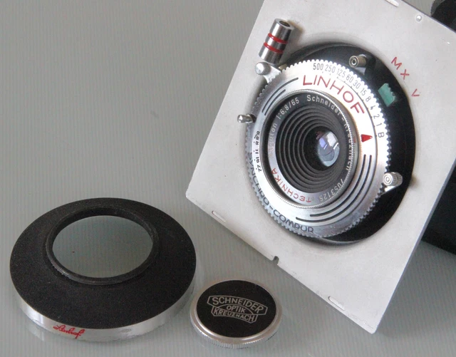 Schneider Angulon f/6.8 65mm auf Linhof Technika IV 6x9 2x3" Platine 74x81