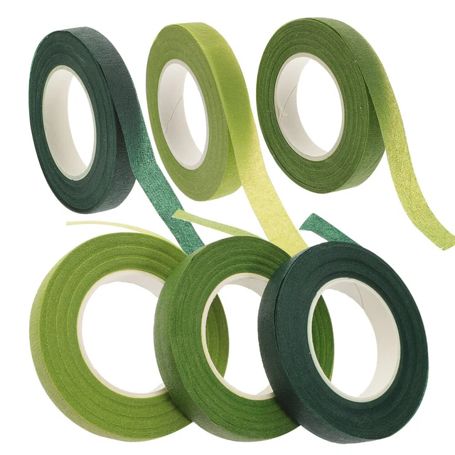 6 piezas cinta verde flor floral para paquete de ramo artesanal