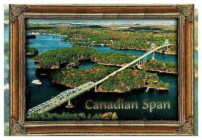 Thousand Islands International Bridge Mainland Canada Chrome Postcard UNP