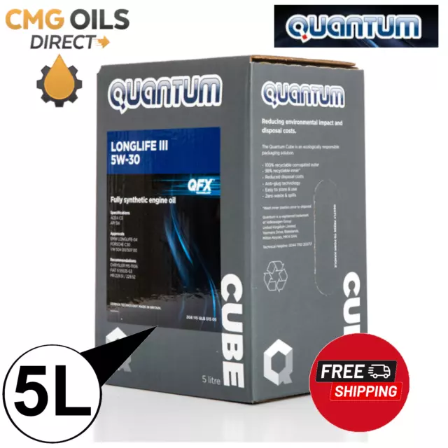 QUANTUM LONGLIFE 3 5W-30 Fully Synthetic Engine Oil- 5L £25.99 - PicClick UK