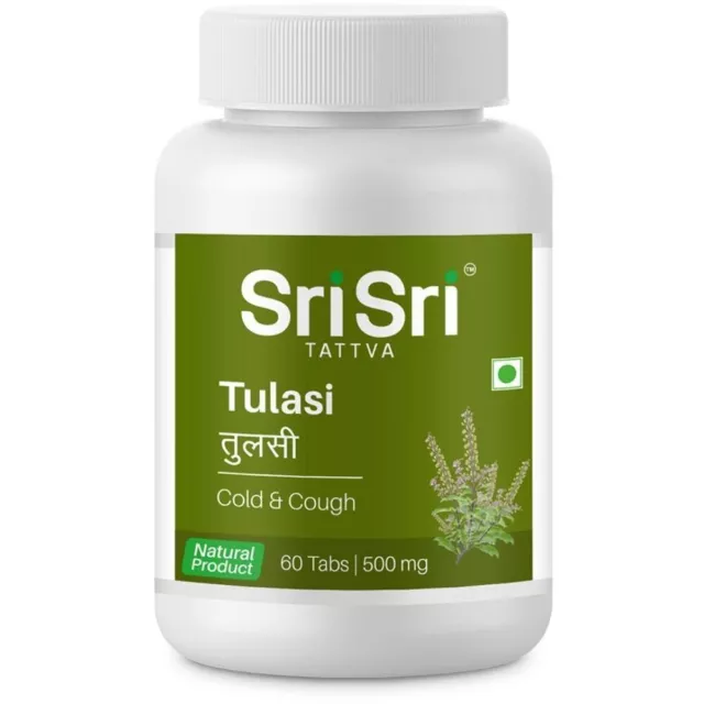 Sri Sri Tattva Tulasi Tablet (60tab) x 3 paquetes de formulación ayurvédica