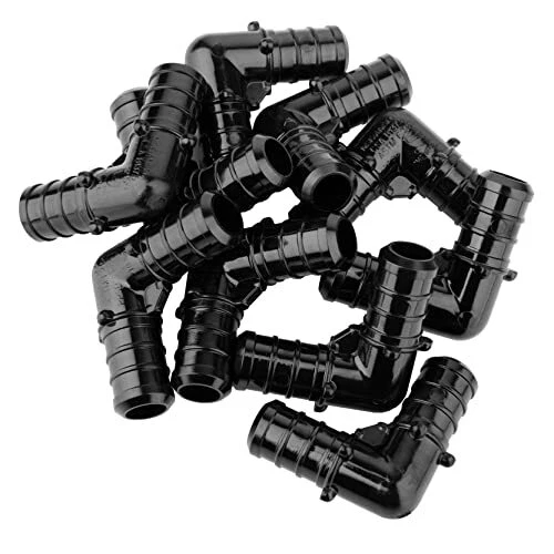 10-Pack Poly PPSU Barb Crimp Pex Fitting 1/2" X 1/2" 90 Degree Elbow, ASTM F2159