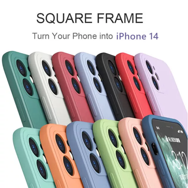 Square Liquid Silicone Soft Case Cover For iPhone 14 13 12 11 Pro Max XS XR 8 7