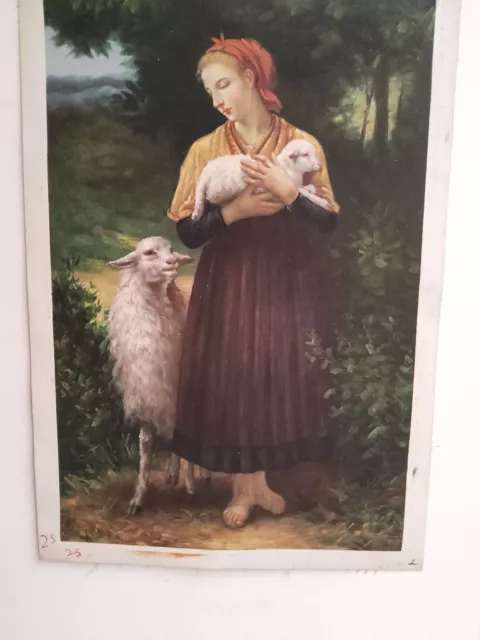 Quadro dama Dipinto a Mano Olio Su Tela scena animali 60x90 con telaio unico