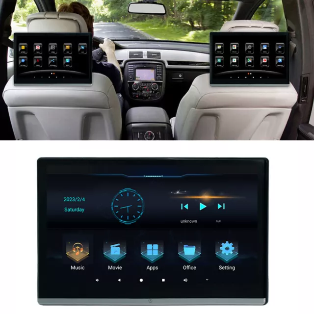 13.3'' Car Headrest Monitor 2+32GB Android 11 Bluetooth Touch Screen Player WIFI