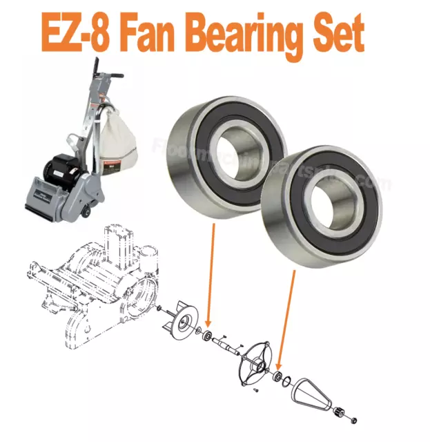 Clarke EZ-8 Floor Sander Vacuum Fan Bearing Set