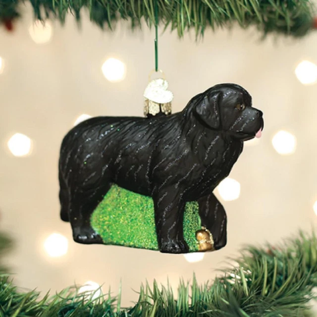 Old World Christmas NEWFOUNDLAND Blown Glass Dog Breed Ornament w/OWC Box