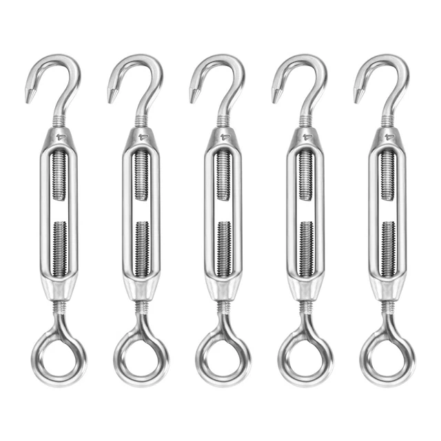 WINOMO 5 PZ Tensione fune filo gancio occhio girafibbia in acciaio inox