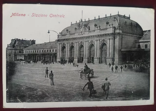 Cpa Carte Postale Italie Milan Milano Stazione Centrale