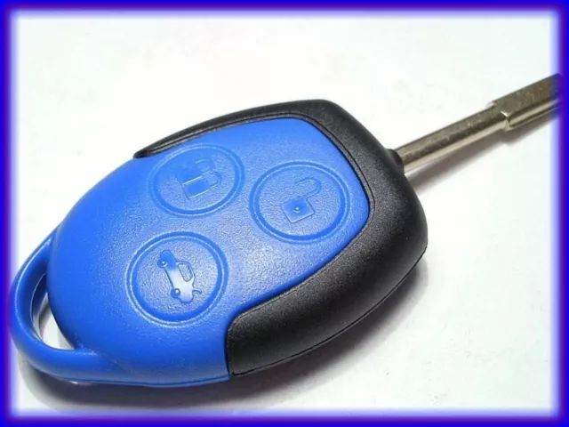 NEW BLUE 3 BUTTON REMOTE KEY FOB, for FORD TRANSIT MK7 UK SELLER FREE 1ST CLASS