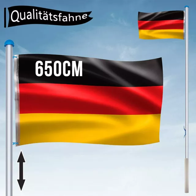 ALU FAHNENMAST 6,25 m Mast Flagge Flaggenmast Fahne Bodenhülse  höhenverstellbar EUR 42,99 - PicClick DE