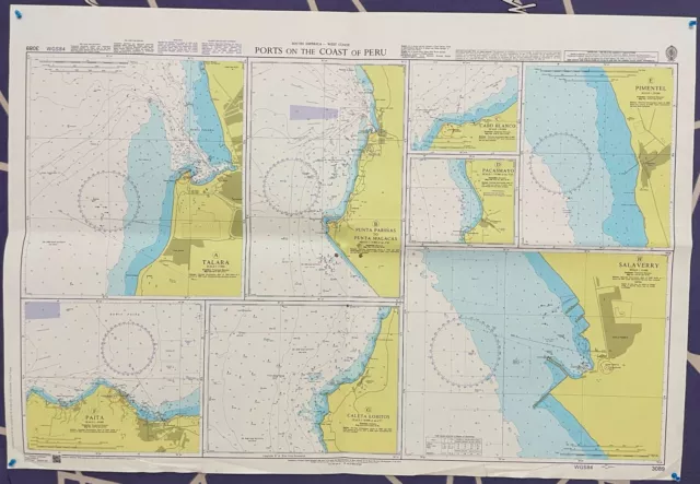 Admiralty 3089 SOUTH AMERICA WEST COAST PORTS ON THE Coast OF PERU Map Chart