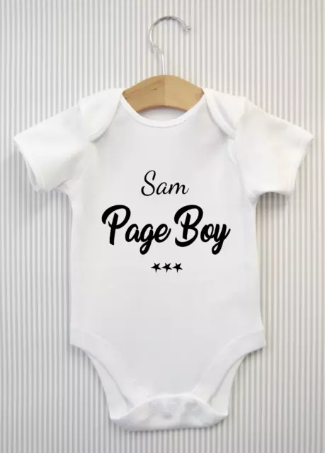 Personalised Page Boy Baby Grow Wedding Gift Pageboy Bodysuit Babygrow Gift #2