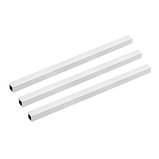 6063 Alluminio Rettilinea Tubo Quadrato 15mmx15mmx2mm 300mm Lunghezza 3pz