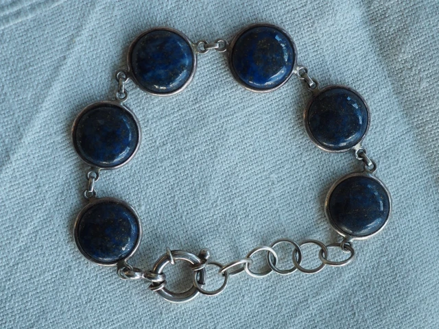 Bracelet Ancien En Argent Massif Sterling Et Vermeil - Pierres, Vintage, Fabrication Française