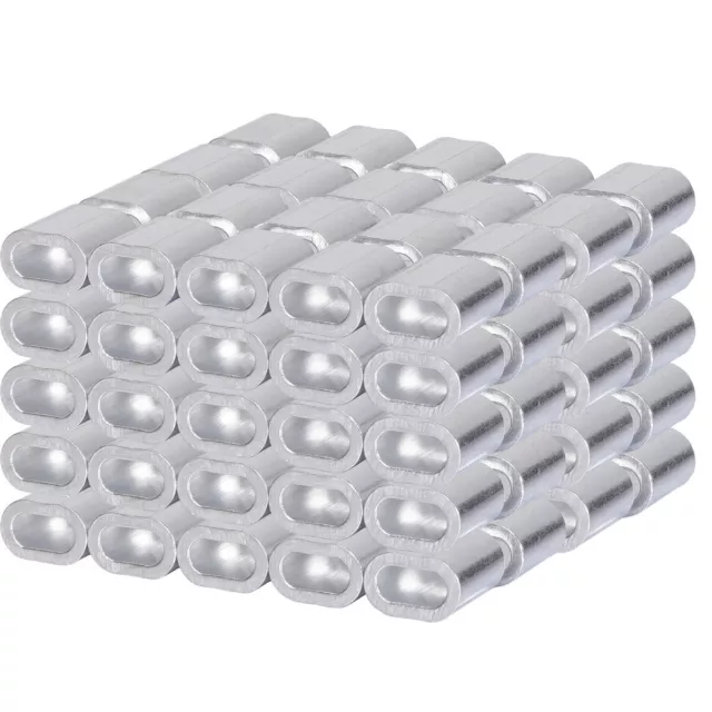 100x Aluminium Presse Pince 1mm Corde Embouts Pinces pour Câbles Fil Bloqueur