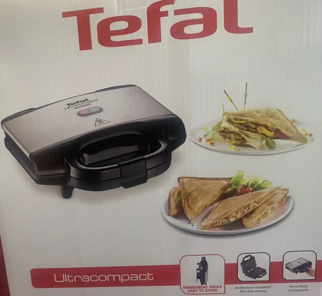 Tefal SM1552 Ultracompact Sandwichmaker - Edelstahl/Schwarz Neu Originalverpackt
