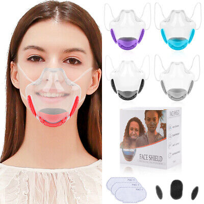Clear Face Shield Mask Transparent Reusable Anti-Fog Unisex Adult Face Mask