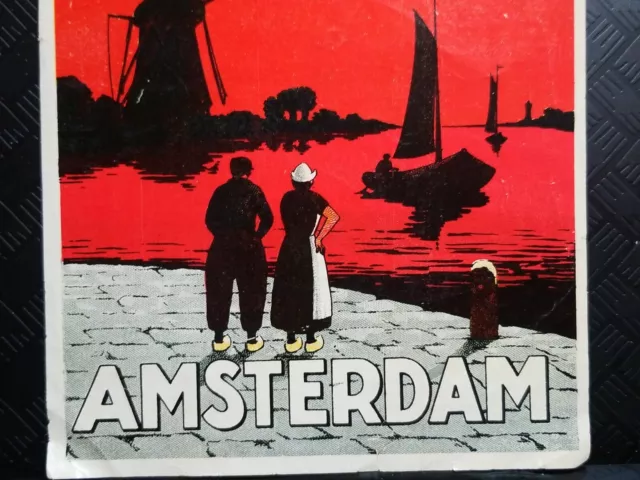 Victoria Hotel Label Amsterdam Sail Windmill Trunk Luggage Baggage Vintage